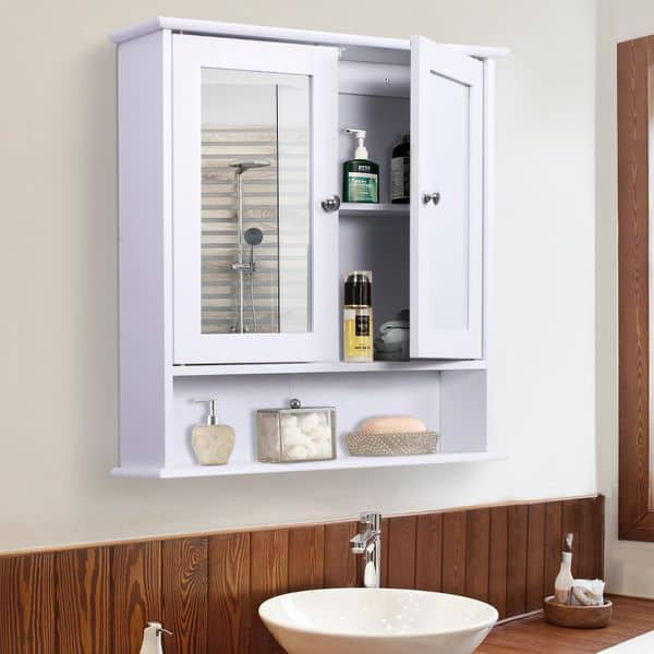  Armarios de espejo de baño, armarios de almacenamiento de pared  impermeables para baño, caja de espejo de aluminio, combinación de gabinete de  baño (color marrón, tamaño: 15.7 x 4.3 x 25.6 in) 